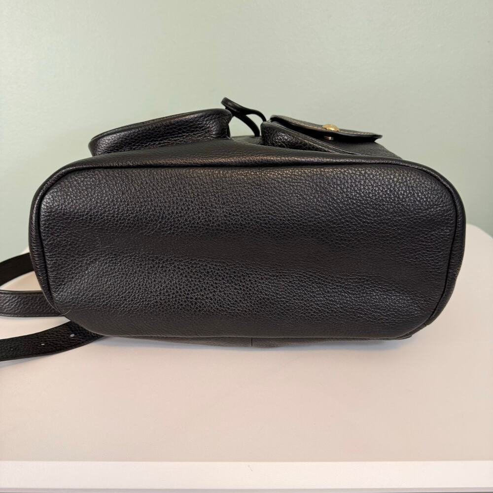 Coach Pennie Backpack Black 6145 Pebbled Leather Luxury Dark Academia Minimalist - Picture 10 of 13